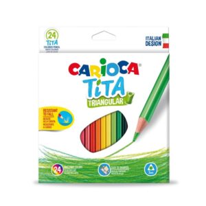 Køb Farveblyanter fra Carioca - Trekantet 3 mm 24 stk. - Tita online billigt tilbud rabat legetøj