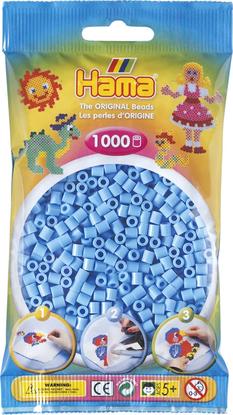 Køb Hama Perler - 1000 stk Pastel blå - Midi (207-46) online billigt tilbud rabat legetøj
