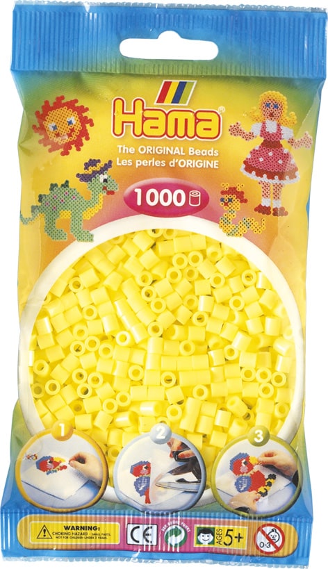 Køb Hama Perler - 1000 stk Pastel gul - Midi (207-43) online billigt tilbud rabat legetøj