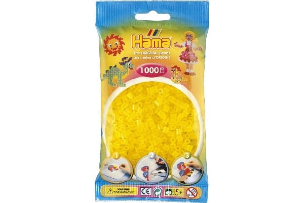 Køb Hama Perler - 1000 stk Transparent Gul- Midi (207-14) online billigt tilbud rabat legetøj