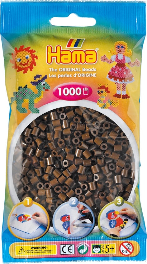 Køb Hama Perler - 1000 stk brun - Midi (207-12) online billigt tilbud rabat legetøj