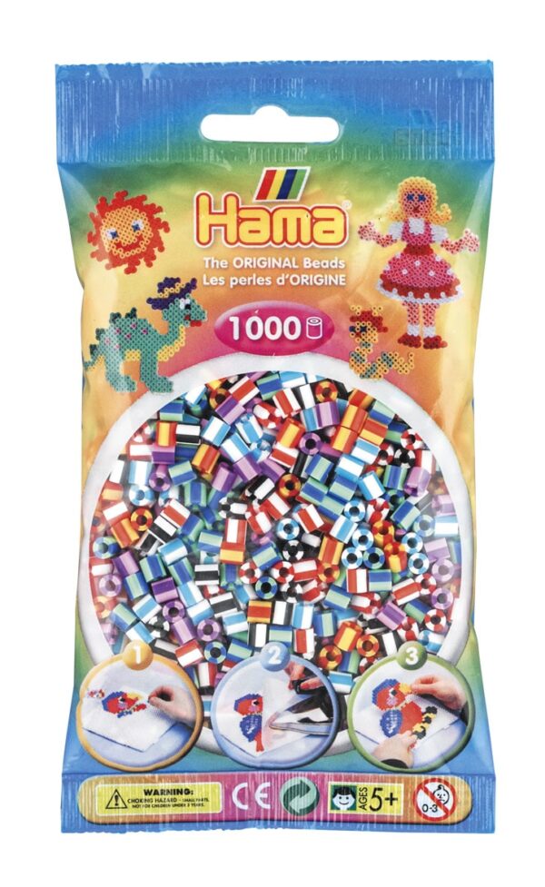 Køb Hama Perler - 1000 stk stribet mix 90 - Midi (207-90) online billigt tilbud rabat legetøj