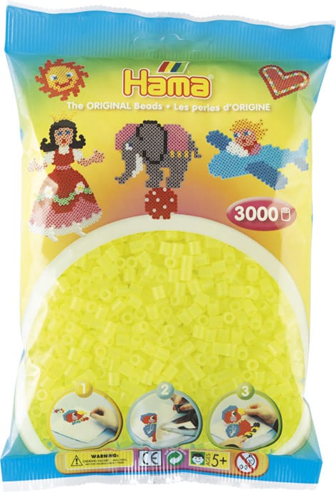 Køb Hama Perler ? 3000 stk Neon gul Midi (201-34) online billigt tilbud rabat legetøj