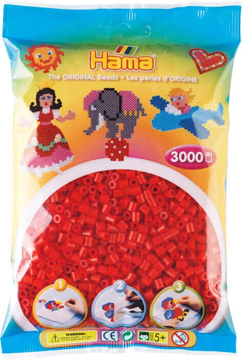 Køb Hama Perler ? 3000 stk Rød ? Midi (201-05) online billigt tilbud rabat legetøj