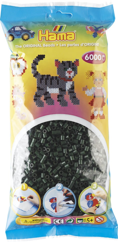 Køb Hama Perler ? 6000 stk Mørkegrøn Midi (205-28) online billigt tilbud rabat legetøj